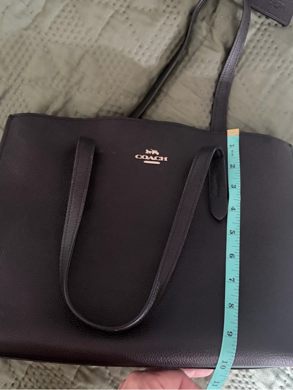 Coach Black Polished Pebble Leather Charlie Carryall Tote 25137 - Picture 13 of 13